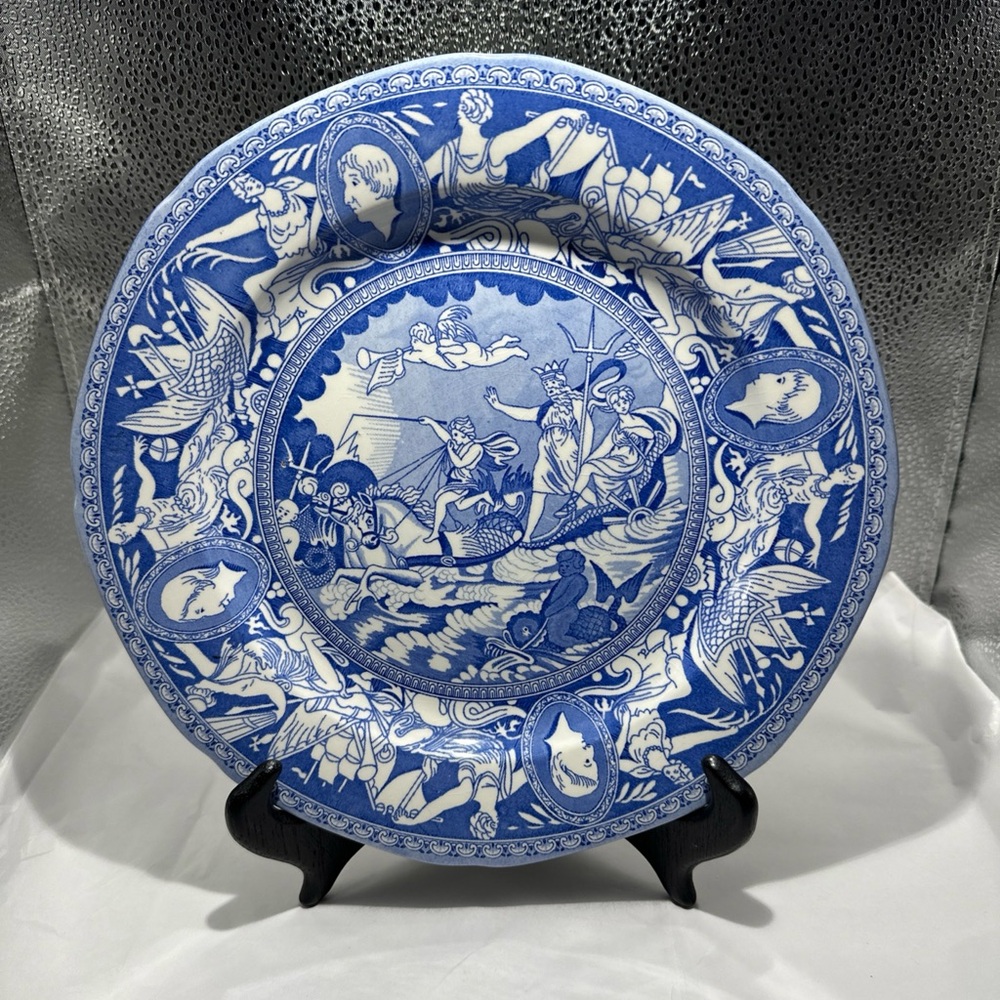 Burgess & leigh The Edmund Leigh Gallery “Neptune” Blue & White Decorative Plate